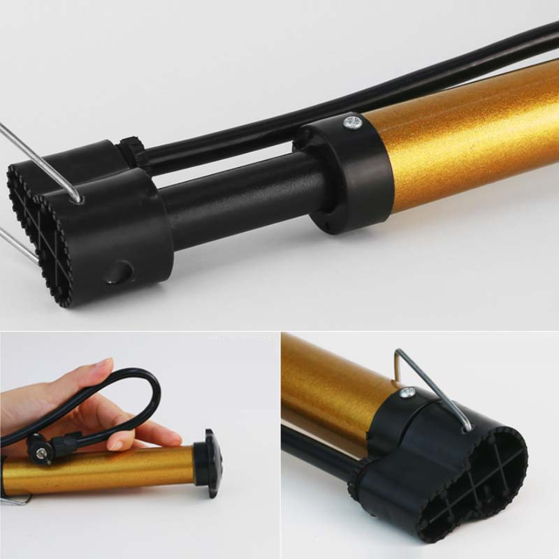 Bơm bóng mini cầm tay, bơm tay, bơm cột khí chống sốc bọc hàng thân kim loại chắc chắn