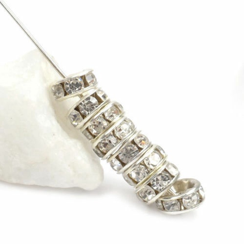 Set 50 Vòng Đệm Hạt Kim Cương 6 / 8MM Nhiều Màu Sắc Dùng Làm Trang Sức DIY
