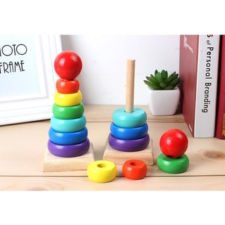 Đồ chơi Tháp cầu vồng mini bằng gỗ