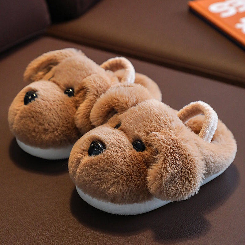 Children's Cotton Slippers Boys 1-3 Years Old Indoor Cute Cartoon Girl Slippers Infant Baby Cotton Slippers Autumn and Winter XRhX