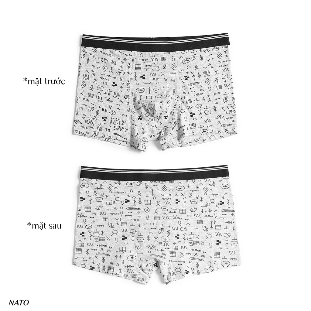 Quần Lót Nato GOOD Nam Vải Cotton 100% Thun Lạnh Đơn Giản Cao Cấp Màu Đen Xám Trơn Boxer Sịp Đùi Tam Giác Xì Lip Sì