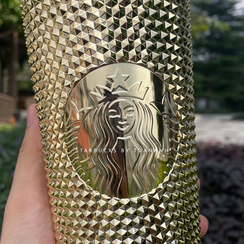 Ly Starbucks Studded Gold Plate 473/710ml