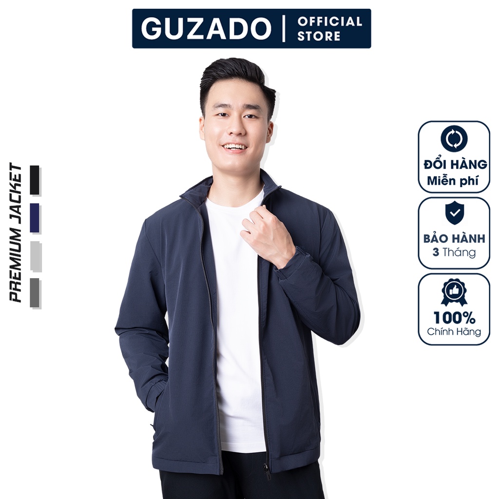 Áo khoác nam thu đông cao cấp GUZADO chất gió 2 lớp dày dặn,giữ ấm tốt MAG2217