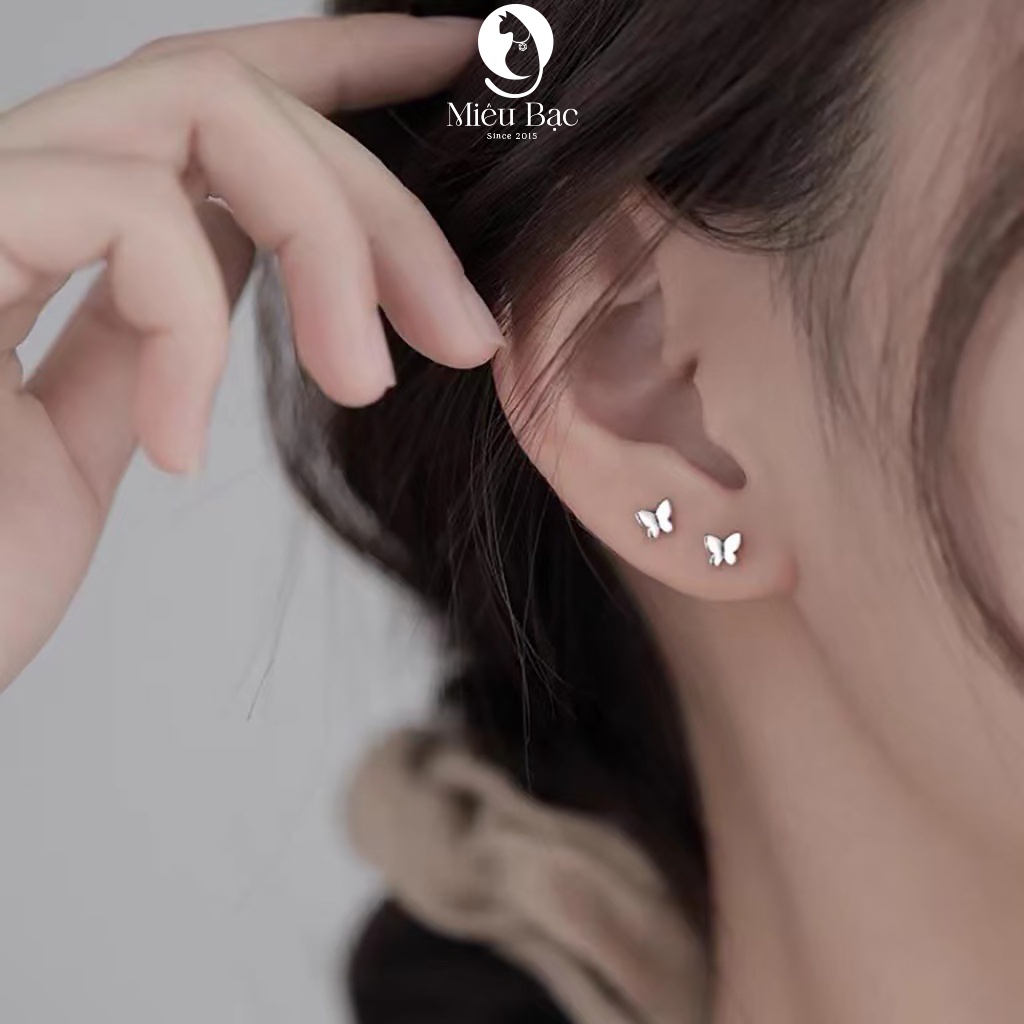 Bông tai bạc nữ hồ điệp chất liệu bạc S925 thời trang phụ kiện trang sưc Miêu Bạc E089