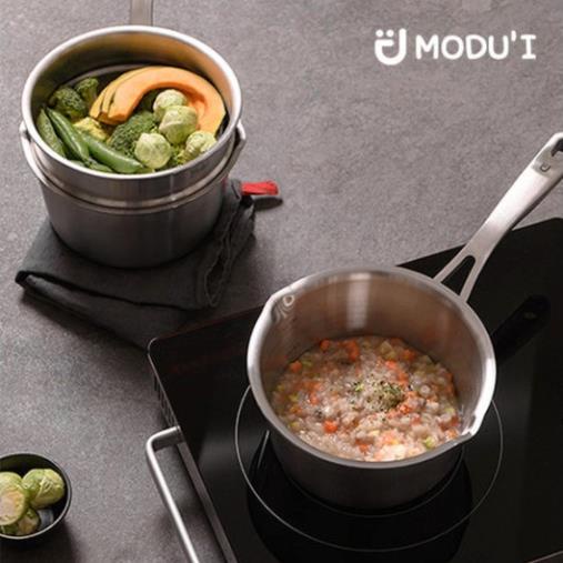 Nồi Nấu Bột, Nấu Cháo Cho Bé 5 Đáy 3in1 Chống Dính MODU’I Bluemama Cao Cấp Chính Hãng Hàn Quốc, Quánh Nấu Bột Trẻ Em