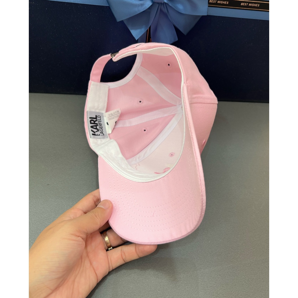 Mũ nón lưỡi trai KARL LAGERFIELD chất vải cotton Hàn Quốc cao cấp, logo thêu nổi
