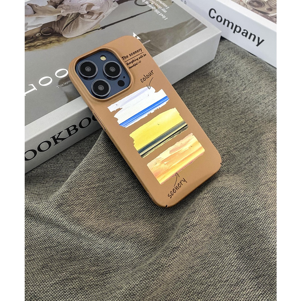 Ốp Điện Thoại PC Cứng Viền TPU Họa Tiết Màu Nước Chống Sốc Cho iPhone 14 13 12 11 Pro Max XS XR 8 7 Plus