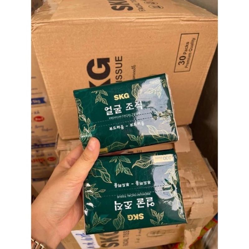 Giấy Ăn Gấu Trúc Trà Xanh - Gói 330 tờ Hàn Quốc Cao Cấp SKG Siêu Mịn, Giấy Không Chất Tẩy Trắng, Không Mùi Hôi