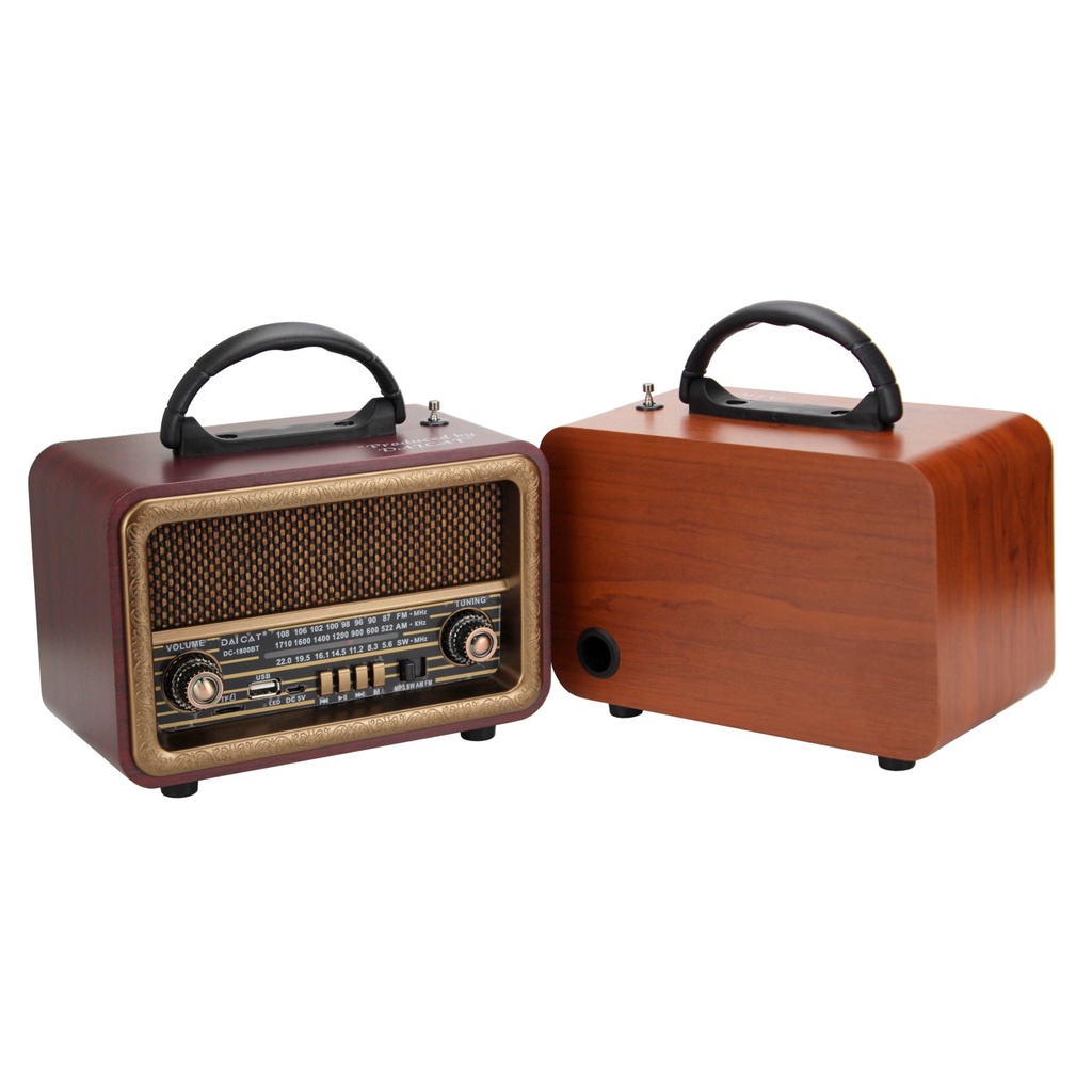 Đài FM Bluetooth5.0/USB/TF DC-1800BT Đài phát thanh cổ điển Fm Am Sw-hàng chính hãng