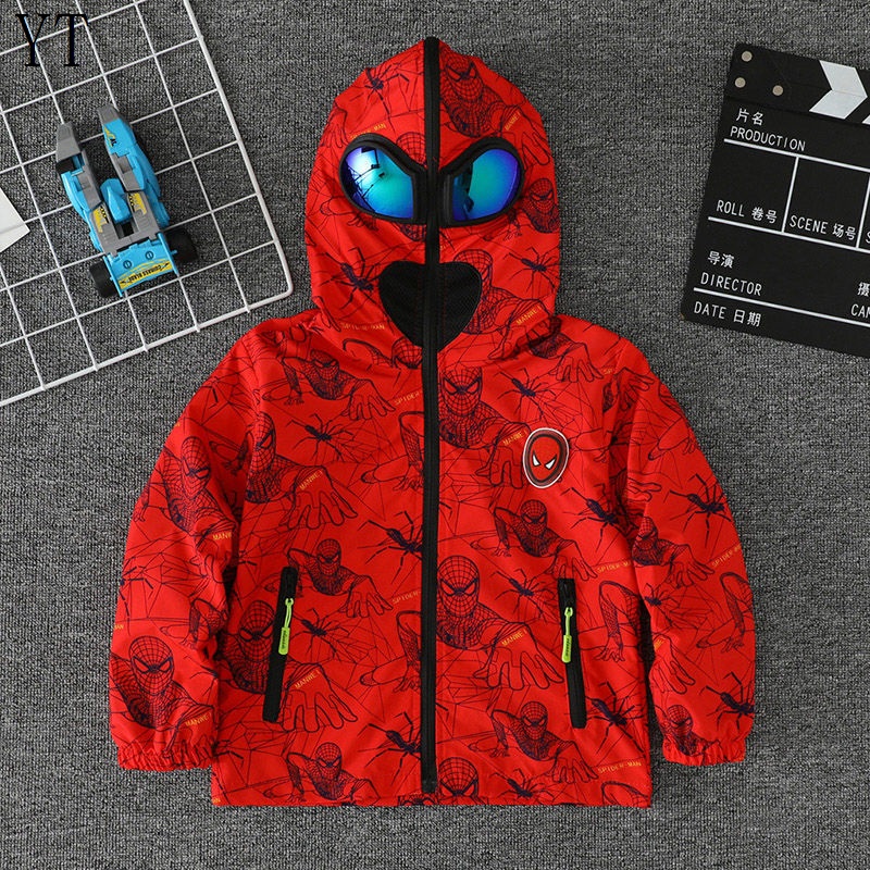 Áo Khoác Lót Lông Cừu Họa Tiết Spiderman Ultraman Thời Trang Mùa Thu 2022 Cho Bé Trai