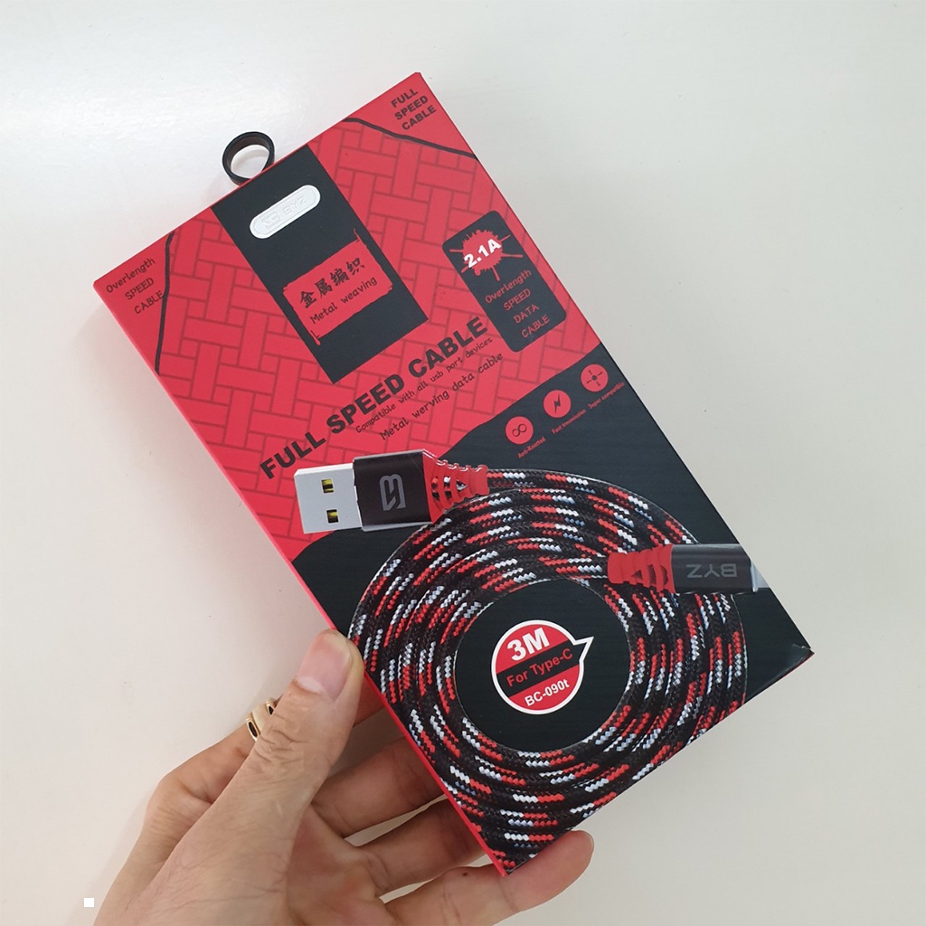 Dây Sạc Nhanh BYZ BC-090 Dây Dù Dài 3 Mét,cho IP/,micro/s.a.m.s.u.n.g,type c- AMEW SHOP