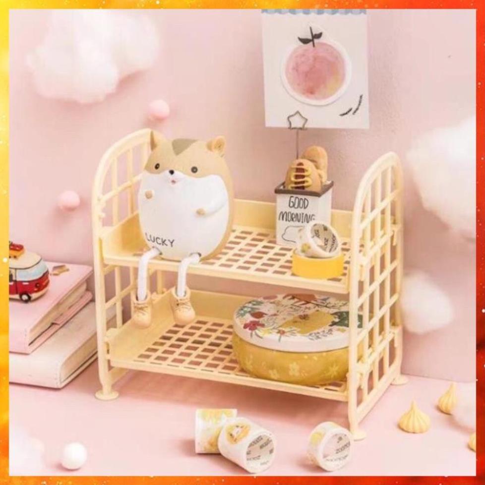 ⚡TỰ THÁO LẮP⚡Kệ Để Đồ Mini 2 Tầng Để Đồ Văn Phòng Đồ Ăn Vặt Đồ Gia Vị Nhà Bếp
