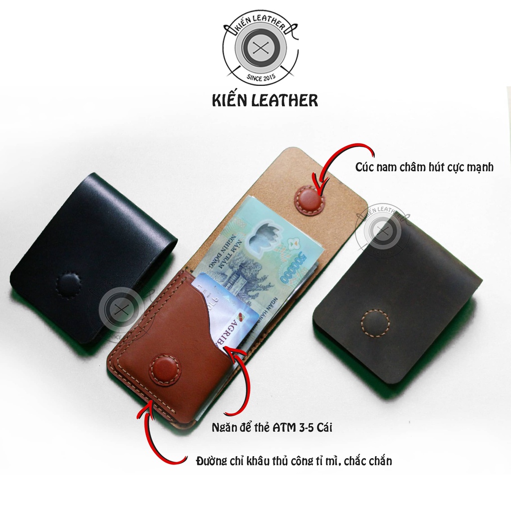 Ví sen 3, Ví nam nhỏ gọn tiện dụng by Kiến Leather