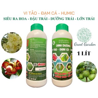 Chế phẩm sinh học dinh dưỡng vi tảo - đạm cá - humic siêu ra hoa đậu trái chai 1 Lít
