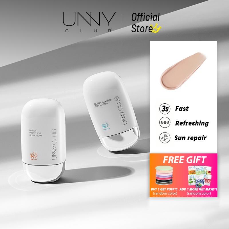 Kem chống nắng UNNY CLUB SPF50+ PA+++ dưỡng ẩm kiềm dầu làm trắng da che khuyết điểm mặt 50ml
