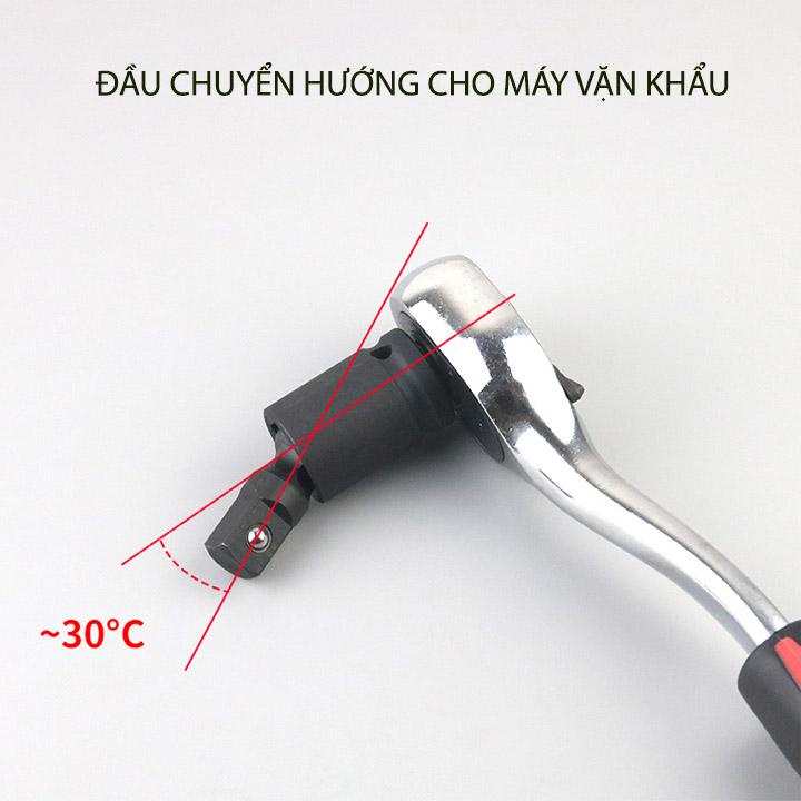 Đầu nối chuyển hướng  cho máy vặn khẩu, bằng hợp kim théo CR-MO cứng bền, cỡ 1/4-3/8-1/2 inch tùy chọn