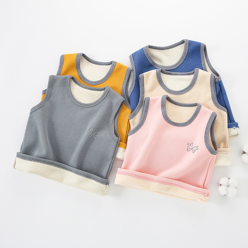 Size 100-170 Children Big Girls Boys Winter Vest Tops Casual Plus Fleece Warm Pull Over Waistcoat for Todder Boys Clothes