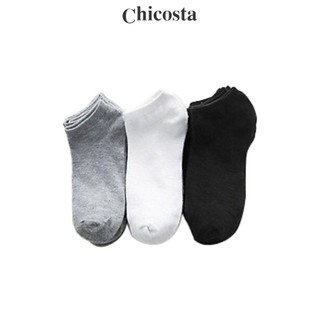 Tất thể thao trơn thoát mồ hôi cho nam và nữ, 3 màu đen xám trắng DST05