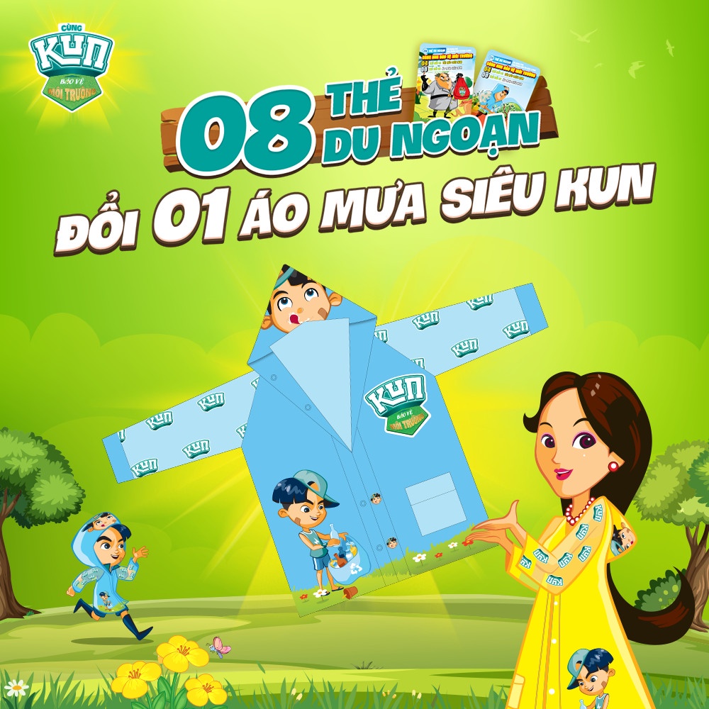 Áo mưa siêu kun hàng khuyến mãi sữa kun mới chất dày dặn đẹp