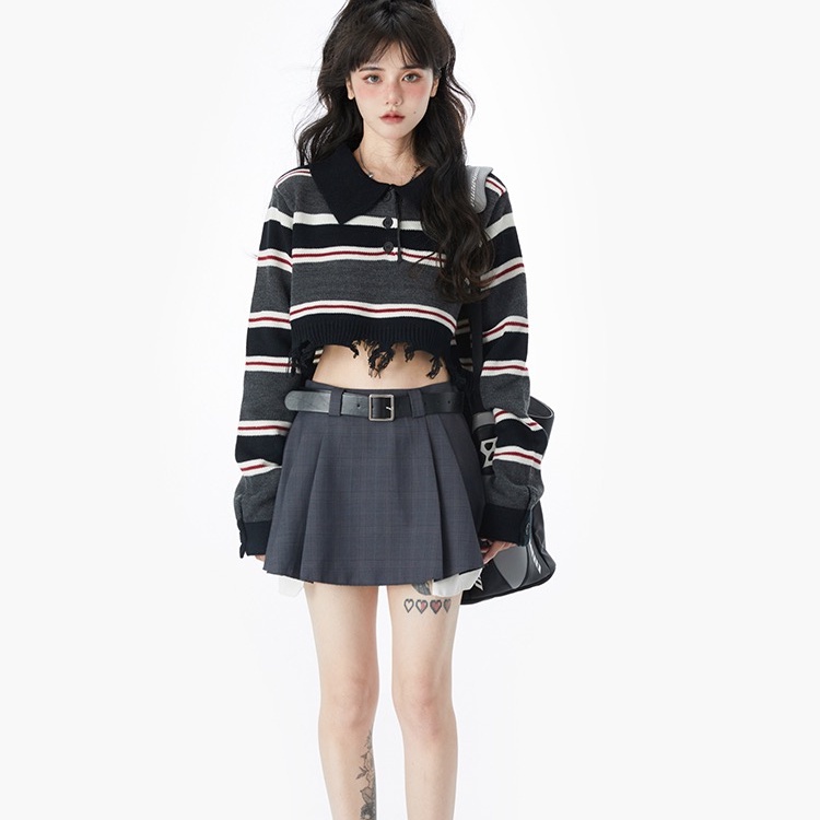 Áo lửng SUXI dài tay cổ bẻ dáng rộng thời trang Hàn Quốc dành cho nữ