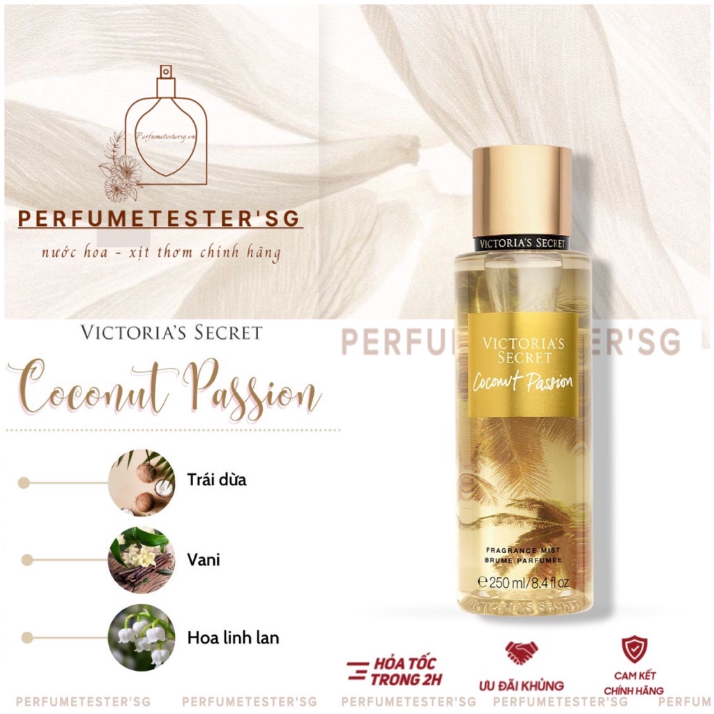 Xịt Dưỡng Thể Body Mist 𝗩𝗜𝗖𝗧𝗢𝗥𝗜𝗔'𝗦 𝗦𝗘𝗖𝗥𝗘𝗧 "Coconut Pasion"