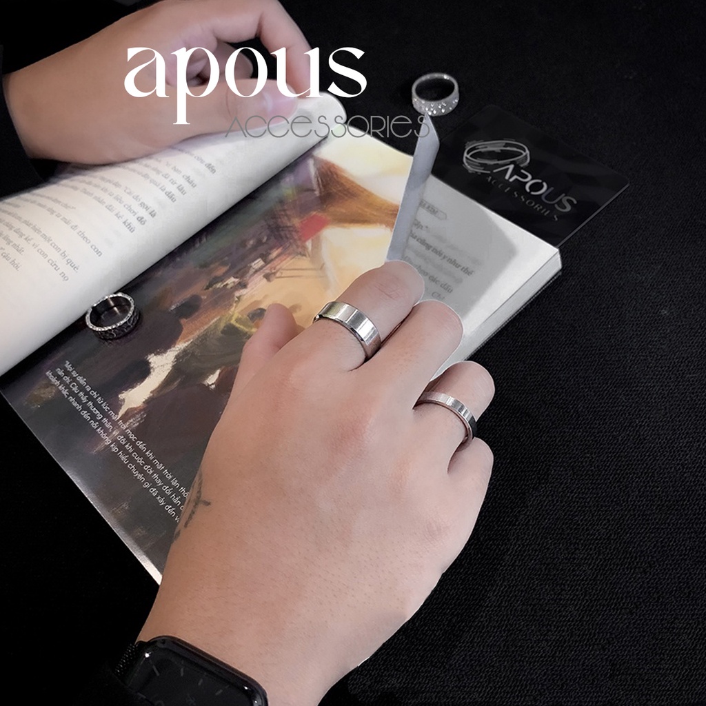 Nhẫn nam nữ Basic Trơn - Thép không gỉ - Phụ kiện trang sức Unisex Apous