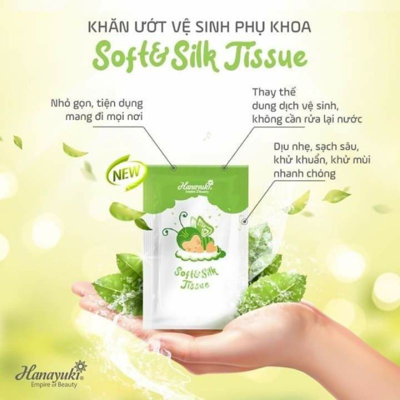Bán Lẻ Gói Dung Dịch Vệ Sinh Dạng Khăn Giấy Ướt Hanayuki
