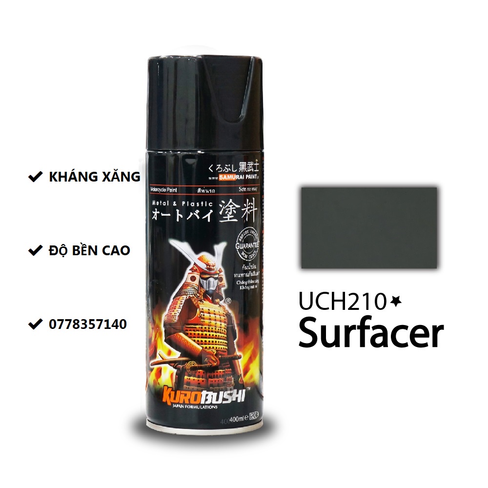 UCH210 Sơn xịt Samurai SƠN LÓT MÀU XÁM