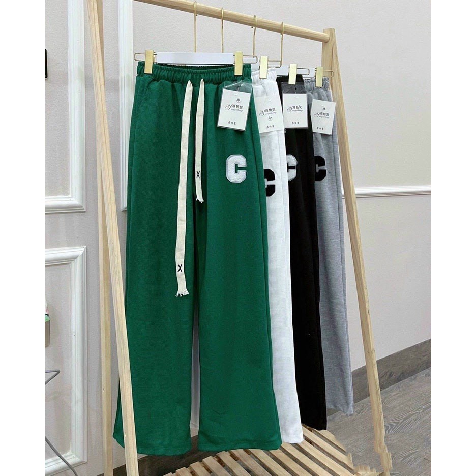 Quần Ống Rộng Chữ C Bigsize đến 80kg - Chất Tổ Ong Dày Dặn Phong Cách Thể Thao Hottrend  2022 - M333