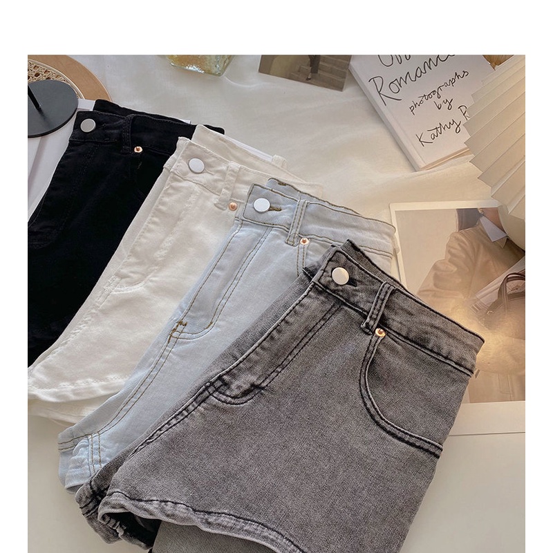 Quần Short Denim Lưng Cao Dáng Ôm Phong Cách Thời Trang Mới 2022