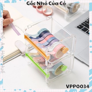 Hộp Cắt băng dính washi tape trong suốt nhiều màu phụ kiện sổ tay planner gocnhocuaco VPP0034
