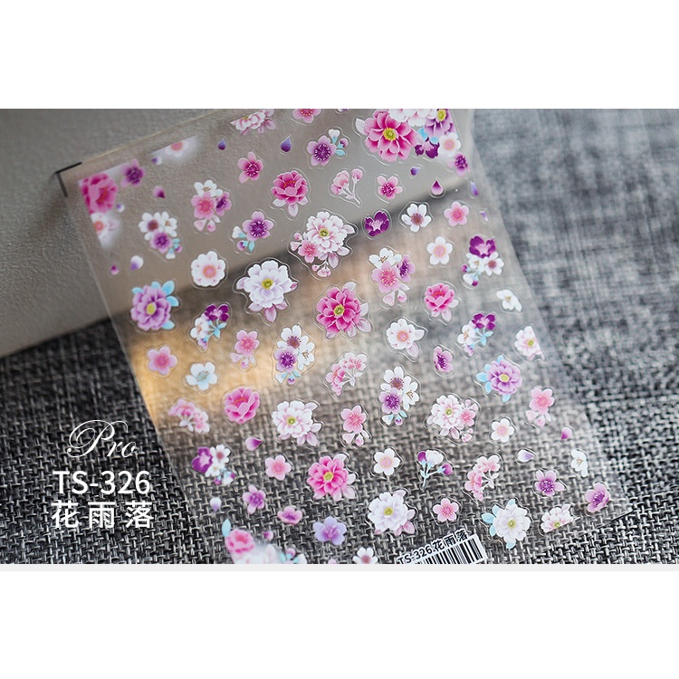 ⚡Miếng Dán Trang Trí Móng Tay Chống Rơi Họa Tiết Hoa TS-326