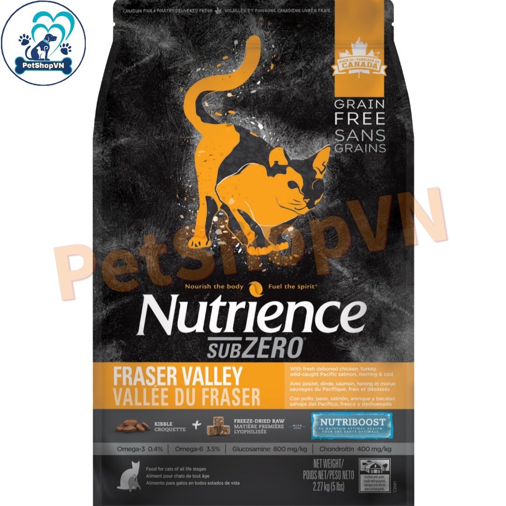 2,27KG THỨC ĂN HẠT NUTRIENCE SUBZERO CAT CHO TẤT CẢ GIỐNG MÈO VỊ THỊT GÀ, CÁ HỒI VÀ CÁ TRÍCH - HẠT MÈO