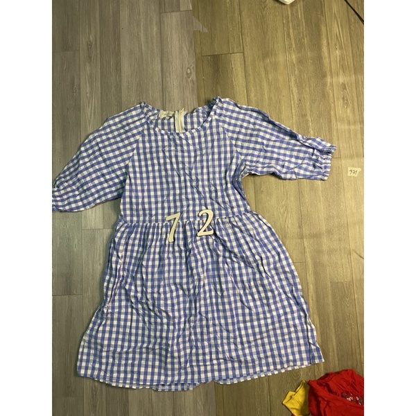 2hand đầm xanh carro eo 72cm mã 171