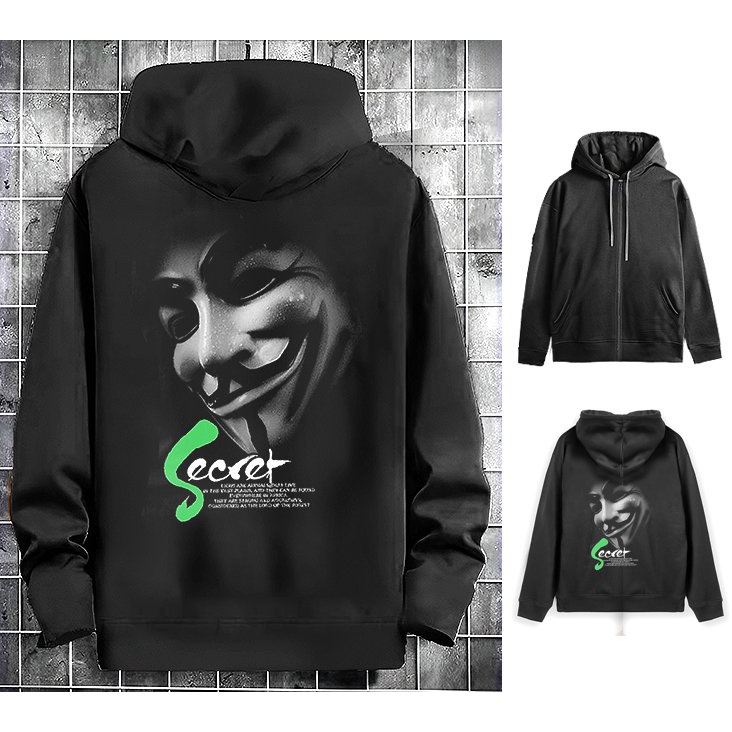 Áo khoác hoodie nam màu đen trắng