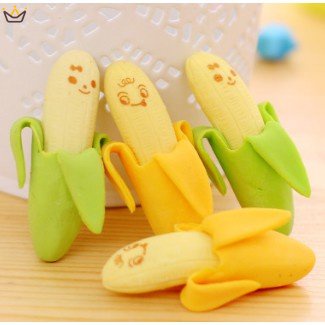 Bộ 2 Cục Tẩy Hình Trái Chuối Hoạt Hình Đáng Yêu Dành Cho Học Sinh Tiểu Học