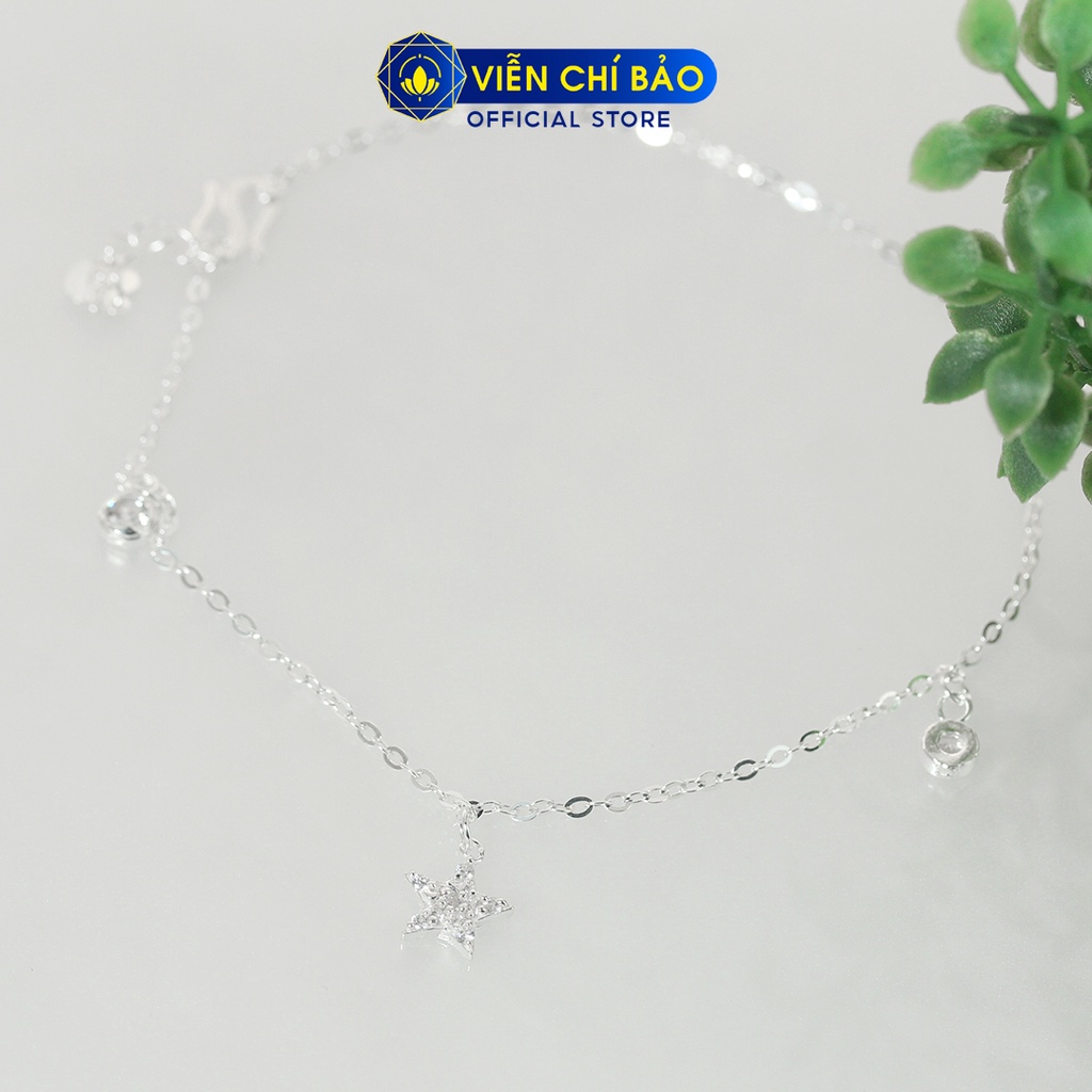 Lắc chân bạc nữ charm ngôi sao chất liệu bạc 925 thời trang phụ kiện trang sức Viễn Chí Bảo L400723