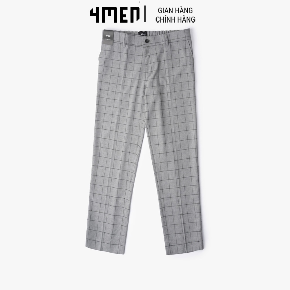 Quần Tây Nam Slimfit Lưng Thun 4MEN QT038 trẻ trung, thanh lịch, form dáng đứng đẹp, vải polytester mềm, co giãn tốt