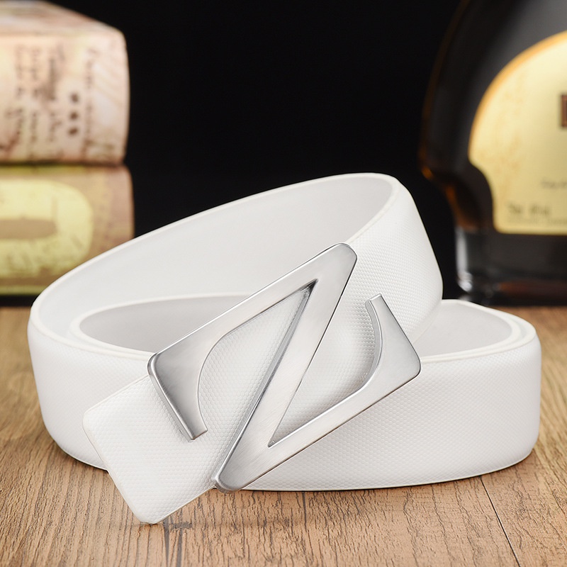 Thắt Lưng Da Thật Màu Trắng Khóa Cài Đơn Giản Phong Cách Hàn Quốc Cho Nam 10 / 12