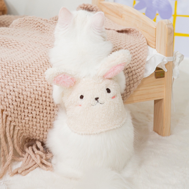 Áo Ấm Mùa Đông Cho Thú Cưng Tai Thỏ, Quần Áo Mùa Đông Cho Chó Mèo Cao Cấp Hihapet