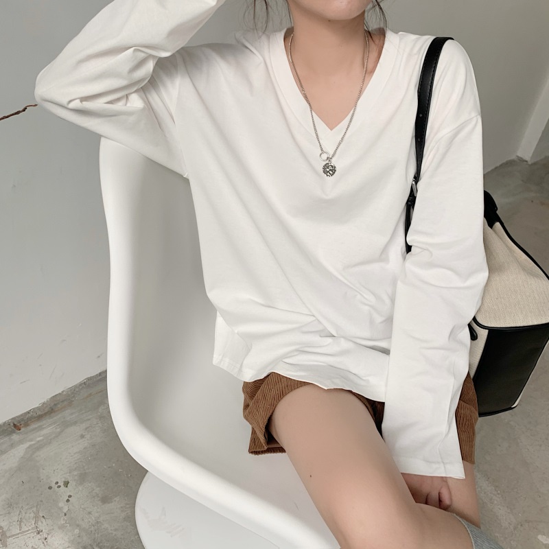 NRVP Áo Thun Nữ Dài Tay Dáng Rộng In Hình Phong Cách Hàn Quốc Kiểu Mới