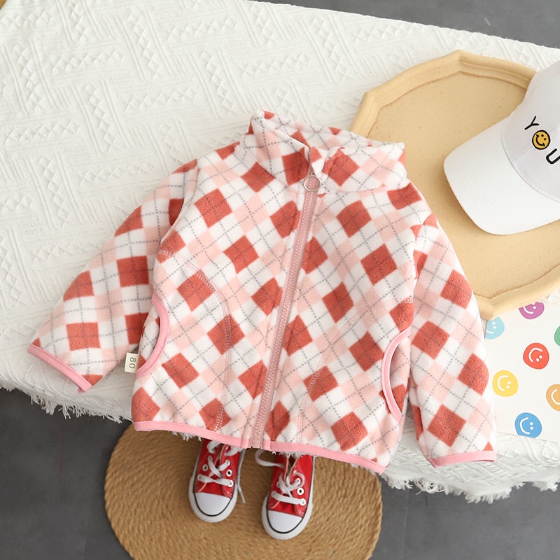 Áo Khoác Lông Cừu Có Khóa Kéo Phong Cách Xuân Thu Mới Cho Bé Gái