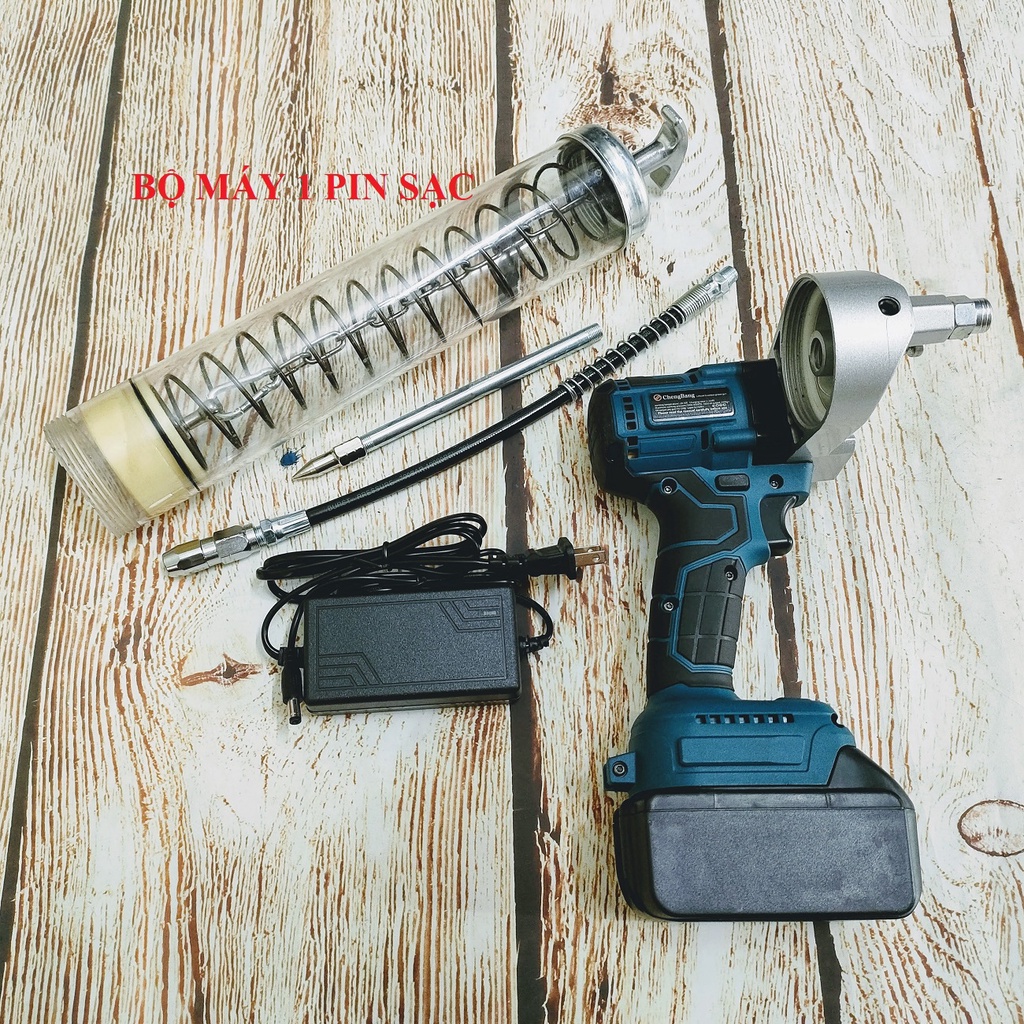 SV Súng bơm mỡ 600cc dùng pin 18V - 21V động cơ không chổi than