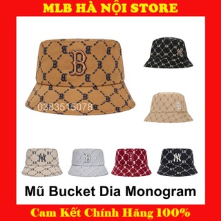 Mũ nón mlb chính hãng mũ bucket mlb nam nữ diamond monogram new york yankees chuẩn auth