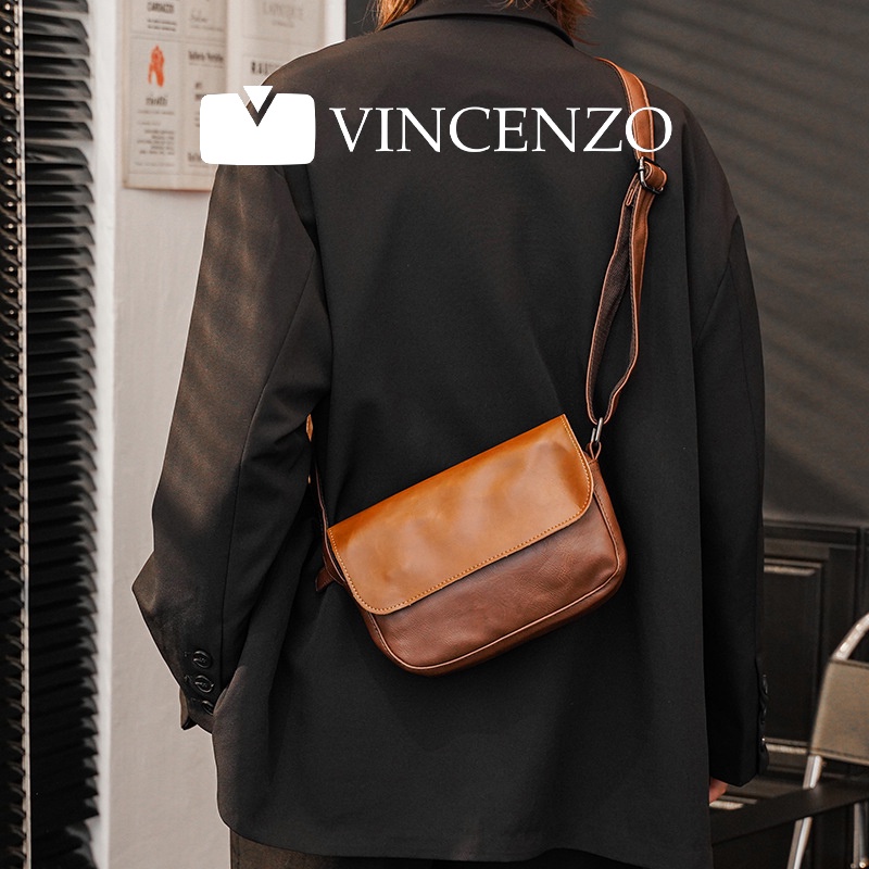 Túi Đeo Chéo Nam Da Trơn Hai Màu Xám, Nâu Đơn Giản Tinh Tế. Cặp Bao Tử Đeo Hông Phong Cách Hàn Quốc Trẻ Trung Năng Động