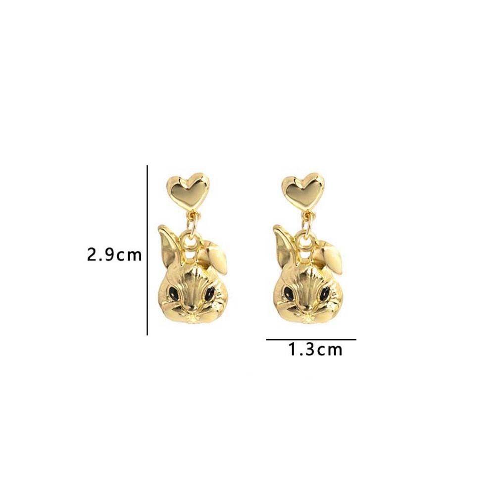 Khuyên Tai Dáng Dài Hình Chú Thỏ Màu Đỏ Thời Trang