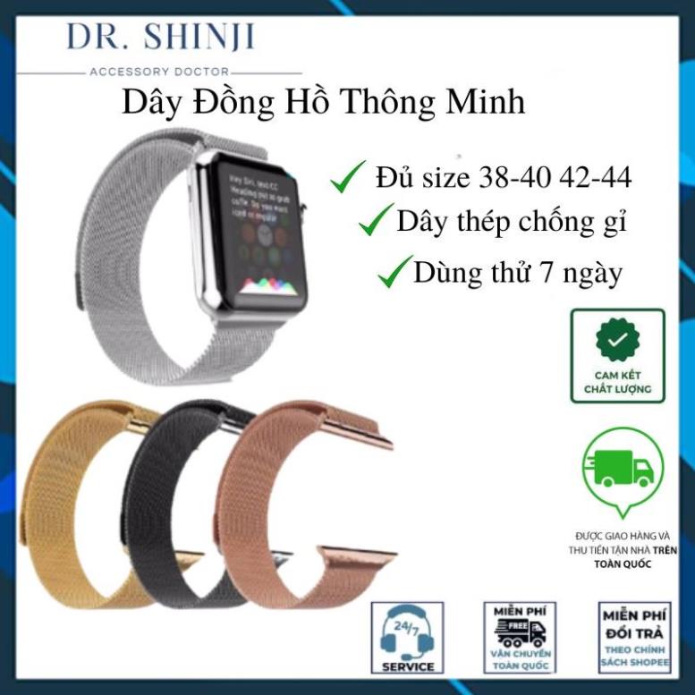 Dây Đeo Đồng Hồ Thông Minh Dây Thép Milan Apple Watch Size 38mm và 42mm