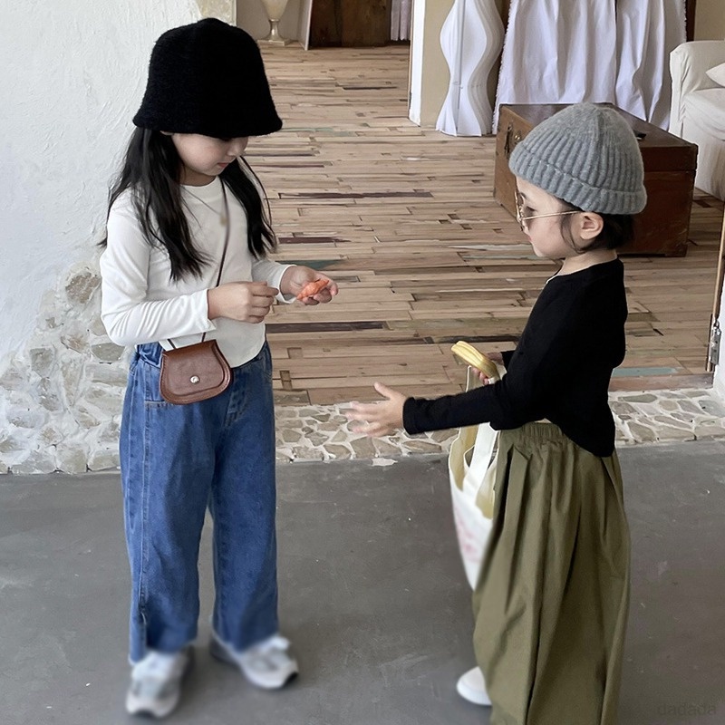 Áo Thun DàI Tay MàU Trơn Đơn GiảN Cho Bé GáI