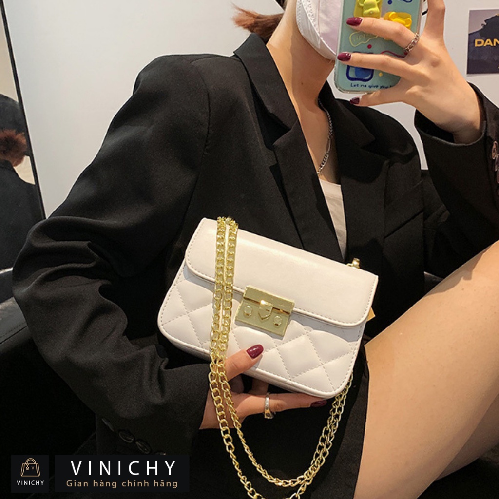 Túi xách nữ đeo chéo, đeo vai đi chơi, đi học VINICHY, da đẹp, thời trang cao cấp size 18cm HA283