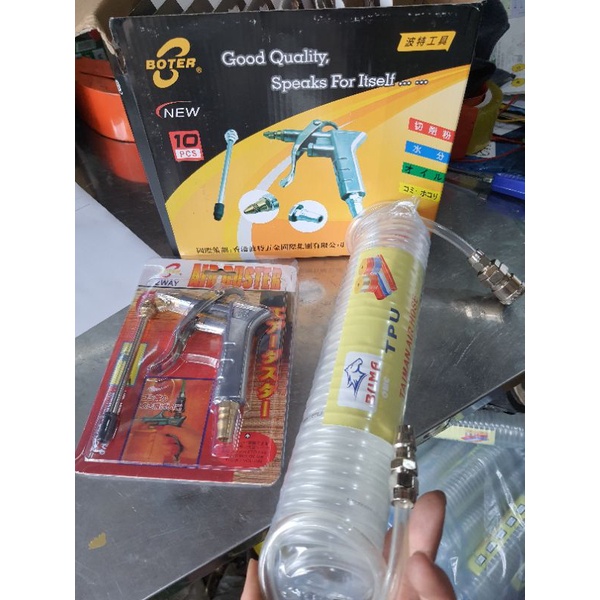 bộ xì khô cao cấp trên xe tải, bộ súng xì khô kiểu nhật kèm dây hơi 6 m có sẵn 2 đầu nối bi tiện dụng b